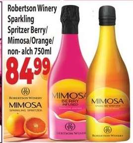 Robertson Winery Sparkling Spritzer Berry/Mimosa/Orange/non-alch 750ml