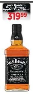 Jack Daniel's Orig./Honey/Apple/Fire 750ml