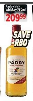 Paddy Irish Whiskey 750ml