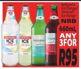 Belgravia Gin Range/Smirnoff Ice Range