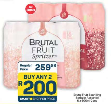 Brutal Fruit Sparkling Spritzer Assorted 6 x 500ml Cans