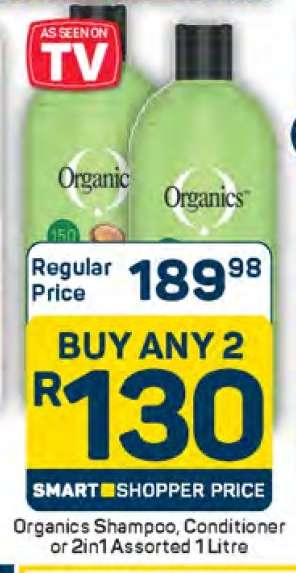 Organics Shampoo, Conditioner or 2in1 Assorted 1 Litre