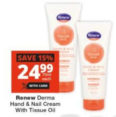 Renew Derma Hand & Nail Cream With Tissue Oil