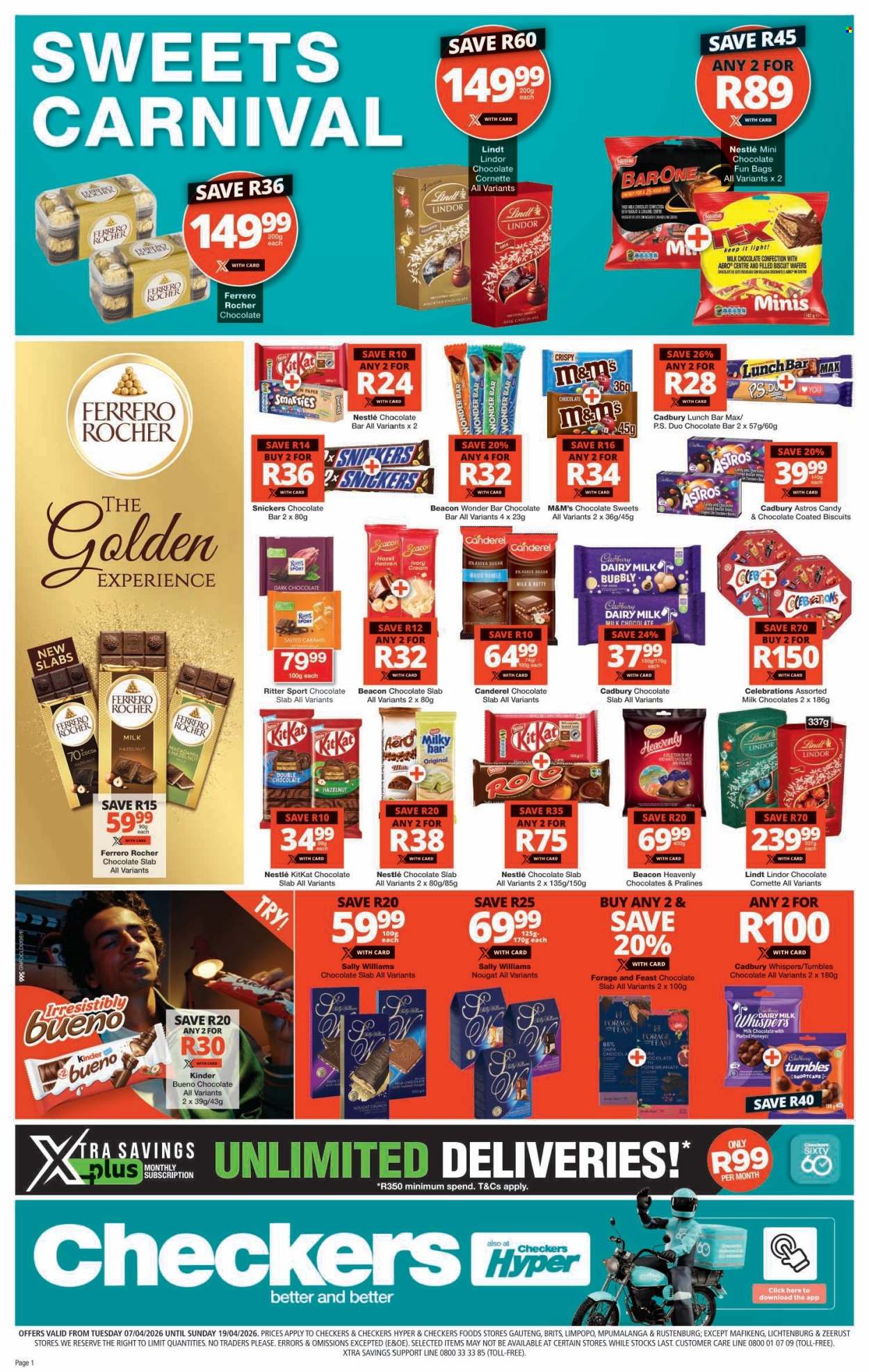 Checkers specials - 07/04/2026 - 19/04/2026. Page 1