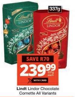 Lindt Lindor Chocolate Cornette All Variants