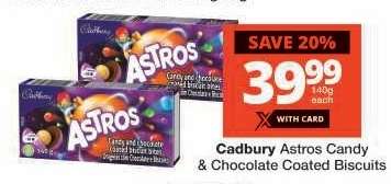 Cadbury Astros Candy & Chocolate Coated Biscuits