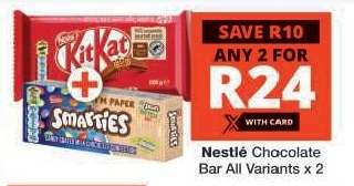 Nestlé Chocolate Bar All Variants x 2