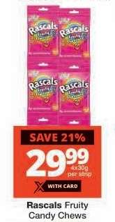 Rascals Fruity Candy Chews