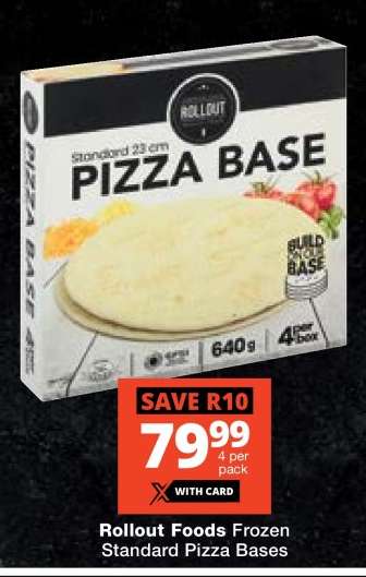 Rollout Foods Frozen Standard Pizza Bases