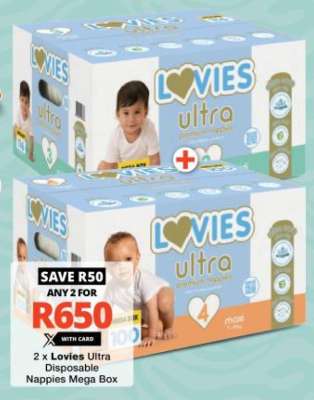 Lovies Ultra Disposable Nappies Mega Box