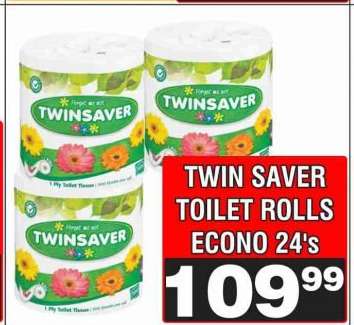 TWIN SAVER TOILET ROLLS ECONO 24's