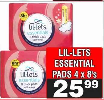 LIL-LETS ESSENTIAL PADS 4 x 8's