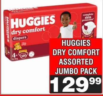 HUGGIES DRY COMFORT ASSORTED JUMBO PACK