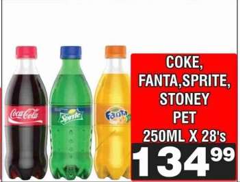 Coke, Fanta, Sprite, Stoney PET