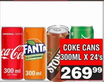 Coke Cans 300ml x 24's