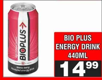 BIO PLUS ENERGY DRINK 440ML