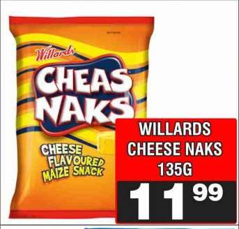WILLARDS CHEESE NAKS 135G