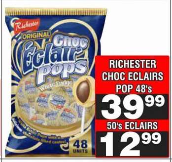 RICHESTER CHOC ECLAIRS POP 48's