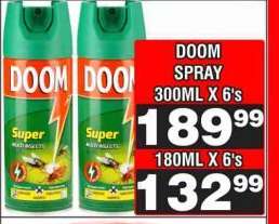 DOOM SPRAY 180ML X 6's