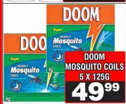 DOOM MOSQUITO COILS 5 X 125G