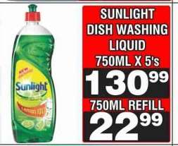 SUNLIGHT DISH WASHING LIQUID 750ML REFILL