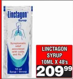 LINCTAGON SYRUP 10ML X 48's