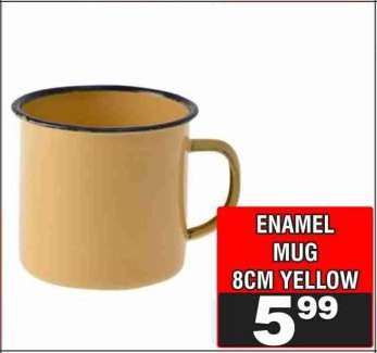 ENAMEL MUG 8CM YELLOW