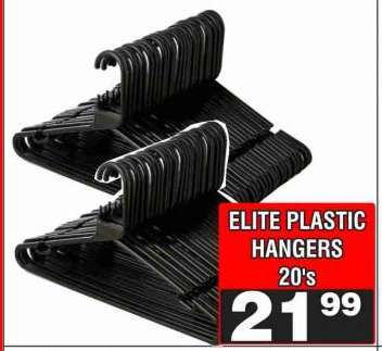 ELITE PLASTIC HANGERS 20's