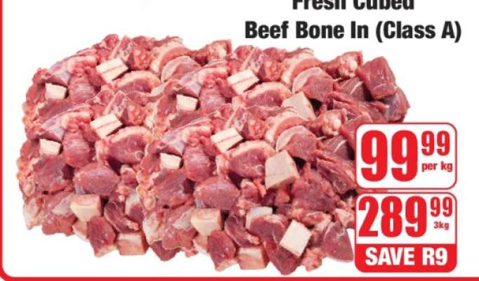 Fresh Cubed Beef (Bone In) Class A
