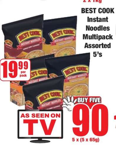 BEST COOK Instant Noodles Multipack Assorted 5's