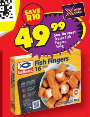 SEA HARVEST FROZEN FISH FINGERS 400g