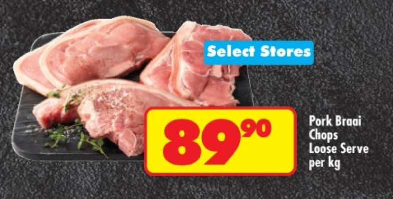PORK BRAAI CHOPS LOOSE SERVE per kg