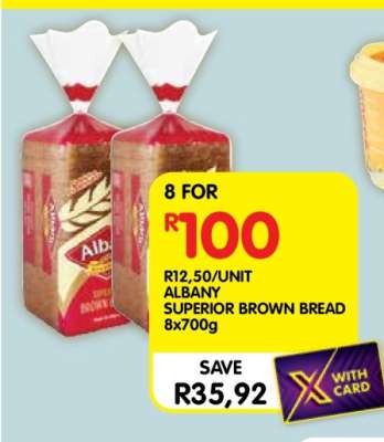 ALBANY SUPERIOR BROWN BREAD 8x700g