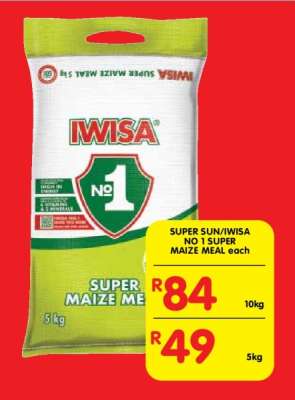 SUPER SUN/ IWISA NO.1 SUPER MAIZE MEAL each