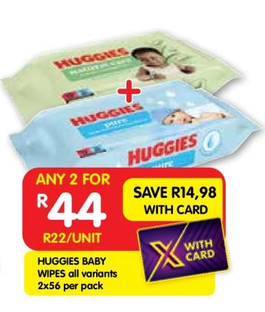 HUGGIES BABY WIPES all variants 2x56 per pack