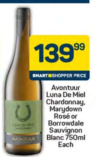 Avontuur Luna De Miel Chardonnay, Marydown Rosé or Borrowdale Sauvignon Blanc 750ml Each