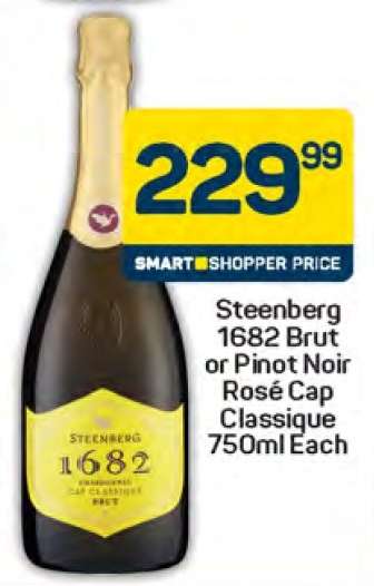 Steenberg 1682 Brut or Pinot Noir Rosé Cap Classique 750ml Each