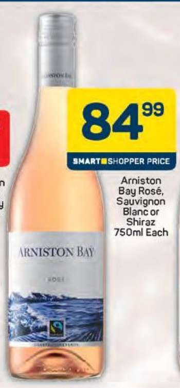 Arniston Bay Rosé, Sauvignon Blanc or Shiraz 750ml Each
