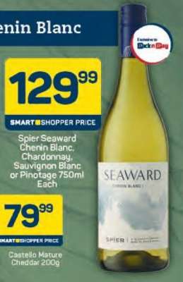 Spier Seaward Chenin Blanc, Chardonnay, Sauvignon Blanc or Pinotage 750ml Each