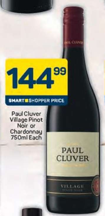Paul Cluver Village Pinot Noir or Chardonnay 750ml Each