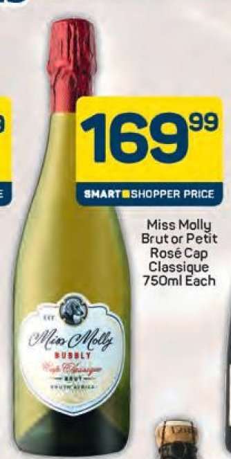 Miss Molly Brut or Petit Rosé Cap Classique 750ml Each
