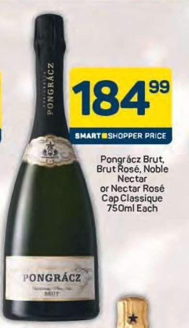 Pongrácz Brut, Brut Rosé, Noble Nectar or Nectar Rosé Cap Classique 750ml Each