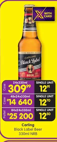 CARLING BLACK LABEL BEER 330ml NRB