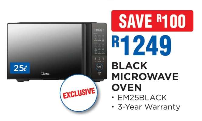 BLACK MICROWAVE OVEN