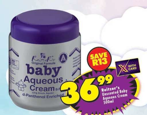 Reitzer's Unscented Baby Aqueous Cream 500ml