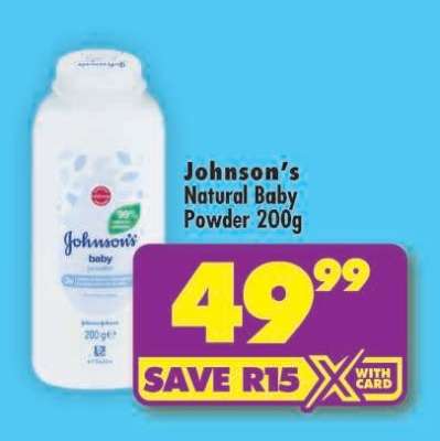 JOHNSON'S NATURAL BABY POWDER 200g