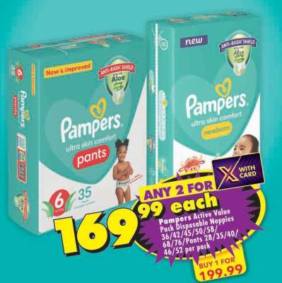 Pampers Active Value Pack Disposable Nappies