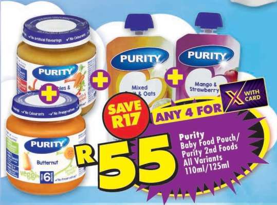 Purity Baby Food Pouch/Purity 2nd Foods All Variants 110ml/125ml