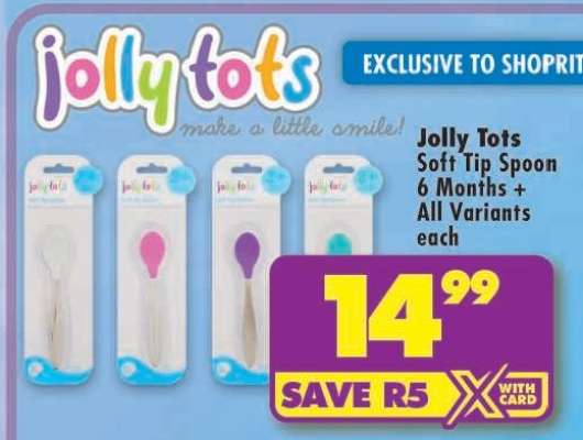 Jolly Tots Soft Tip Spoon 6 Months + All Variants each