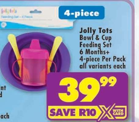 Jolly Tots Bowl & Cup Feeding Set 6 Months+ 4-piece Per Pack